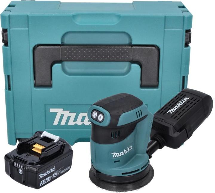 Actual product image Makita DBO 180 F1J Battery random orbital sander 18 V 125 mm + 1x battery 3.0 Ah + Makpac - without charger (Eccentric grinder)