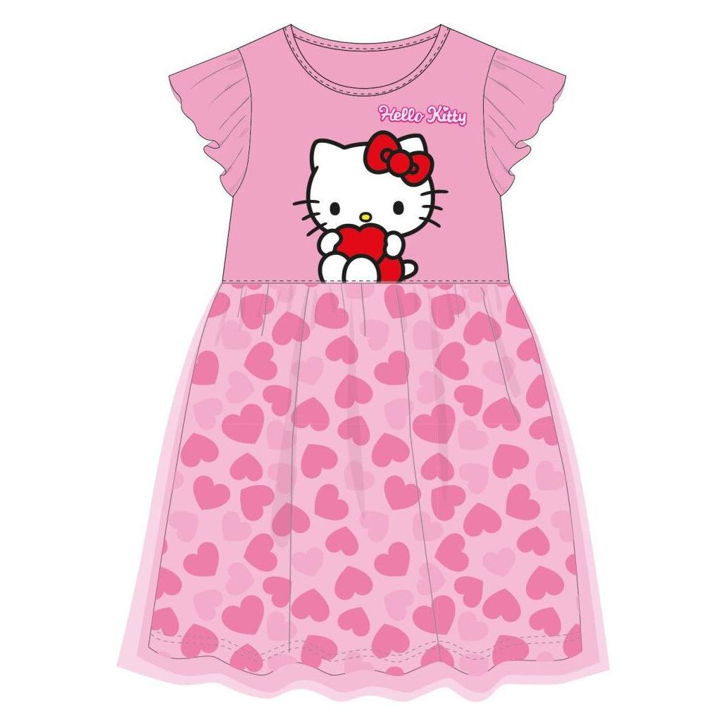 Procos, Mädchen, Kleider, Hello Kitty Herz Kinder Sommerkleid 2-6 Jahre, Mehrfarbig, (104, 110, 116, 92, 98)
