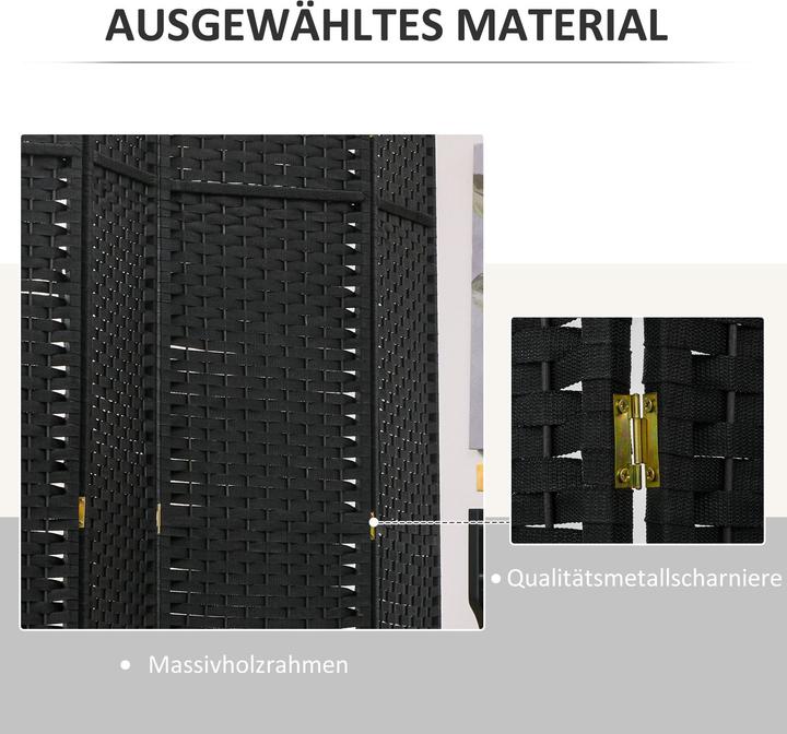 Actual product image Homcom Paravent Polypropylen, Kiefernholz Schwarz