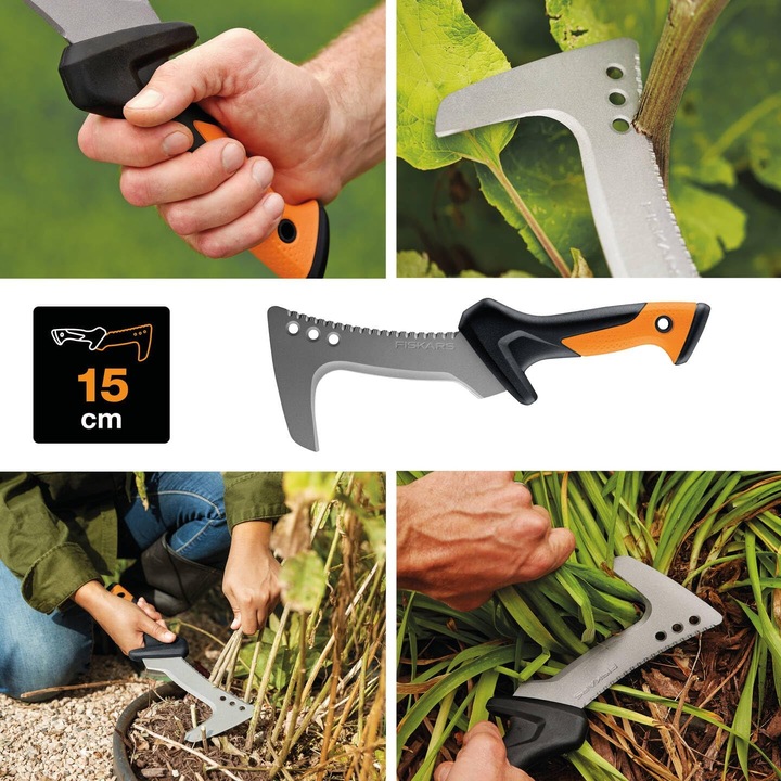 Produktbild Fiskars Hippe, Auch als Sappie verwendbar, Inkl. Holster aus Nylon, Klingenlänge: 15 cm, Gehärteter