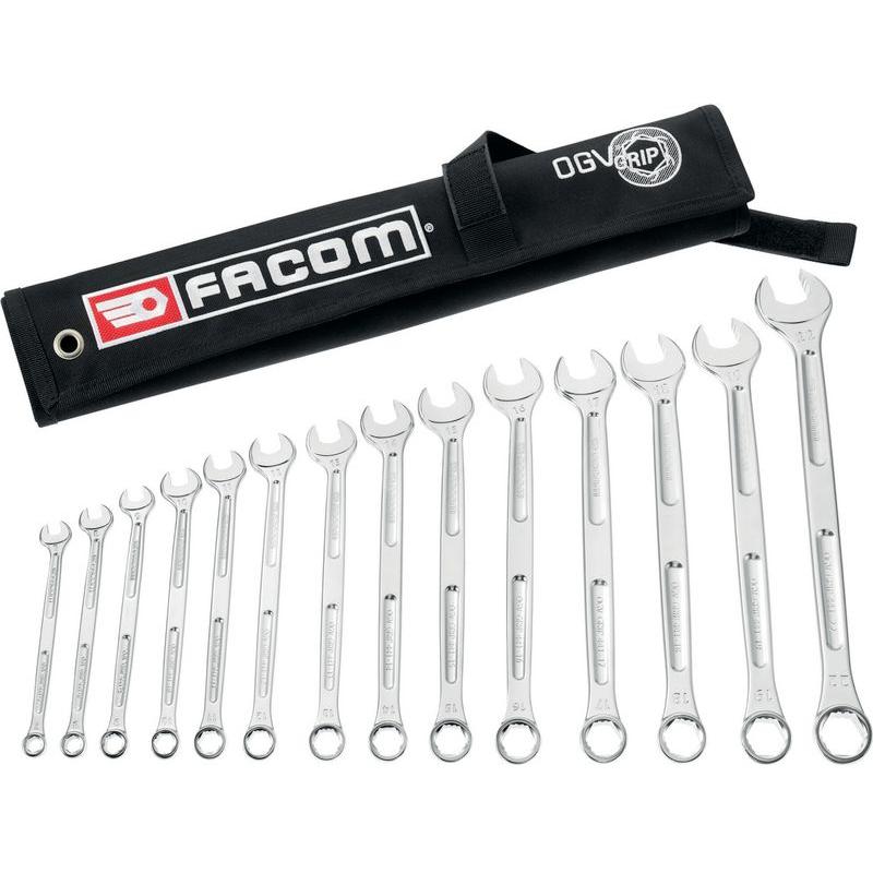 Facom, Schraubenschlüssel, OGV-Ring-Maulschlüssel 441 XL 14-tlg (17 mm, 11 mm, 12 mm, 14 mm, 10  mm, 22 mm, 16 mm, 19 mm...