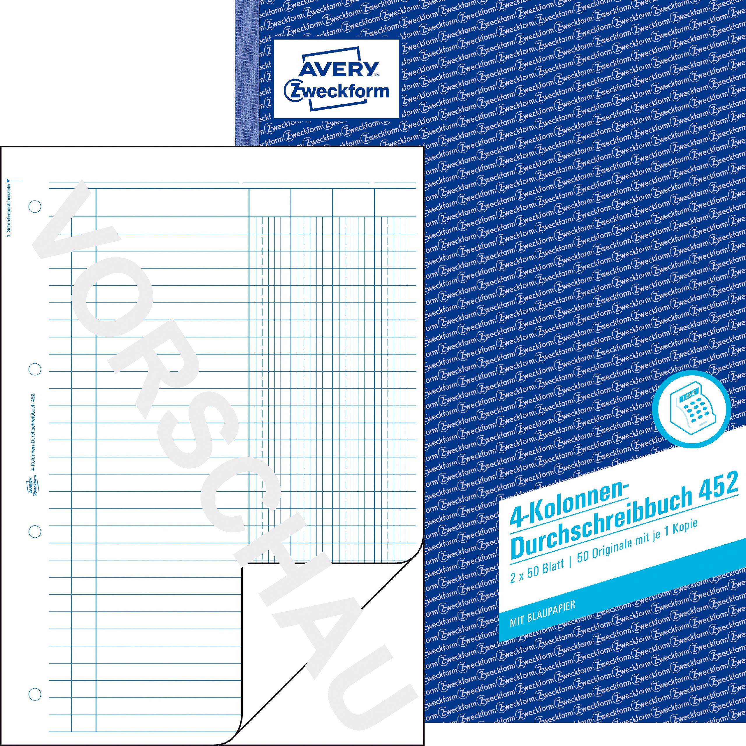 Avery, Formular, Kolonnen-Durchschreibbuch (50 x)