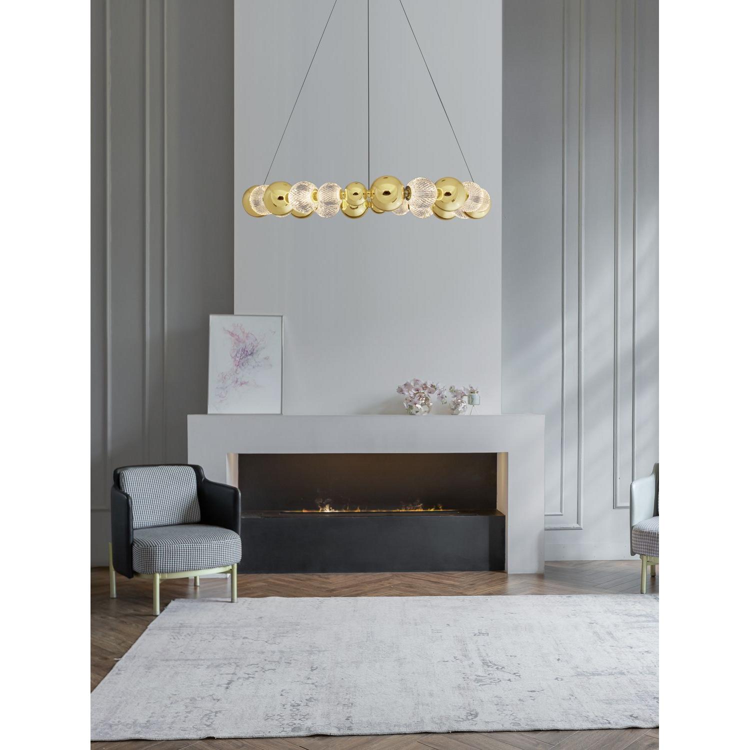 Thumbnail - Nova Luce, Pendelleuchte, BRILLE LED Pendelleuchte Gold 52W Neutralweiss 120x94cm dimmbar 9695202
