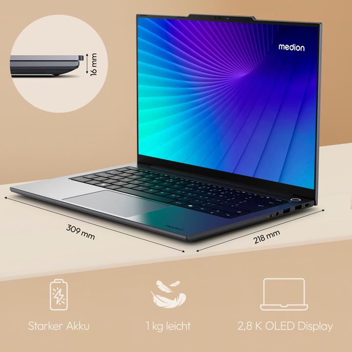 Immagine prodotto Medion Signium 14 S1 OLED (14", 512 GB, 16 GB, DE, Intel Core 5 120U)