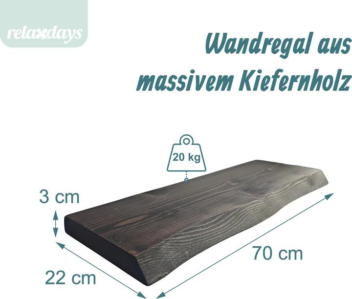Produktbild Relaxdays Wandregal (70 x 22 x 3 cm)