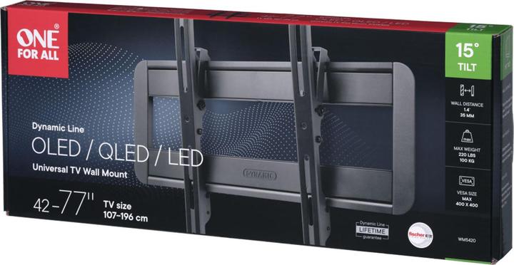 Image du produit One for All WM5420 TV-Wandhalterung (Mur, 100 kg, 42" - 77")