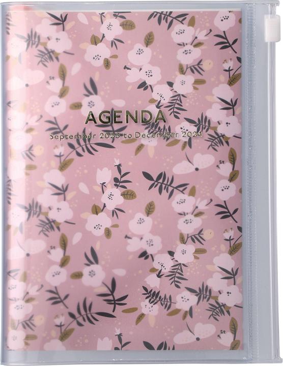 Actual product image Mark'S 2023/2024 Pocket diary A6 vertical, Flower Pattern, Pink (English)