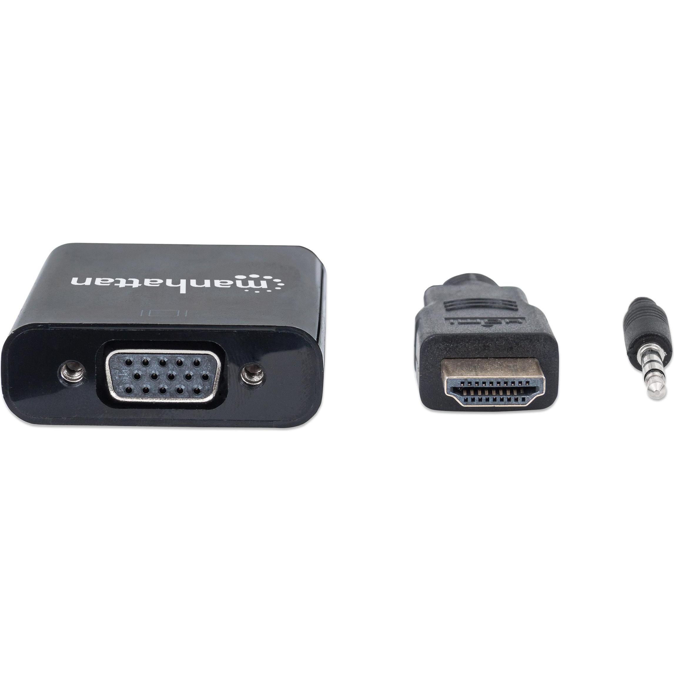 Thumbnail - Manhattan Videokonverter (HDMI, 26 cm), Data + Video Adapter, Schwarz