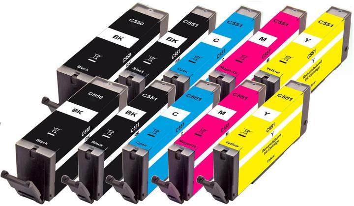 Produktbild Peach Tintenset Canon 550XL/551XL, Multi-10-Pack BK/PBK/C/M/Y (M, C, Y, PBK, BK)