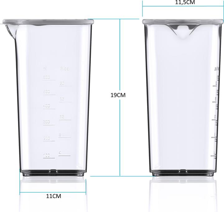 Produktbild Arendo Stabmixer 1000W, Edelstahl Pürierstab, stufenlose Regelung, inkl. Messbecher, elektrischer Handmixer
