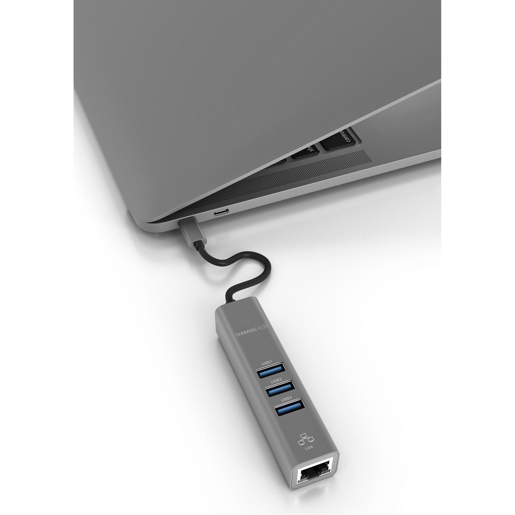 Thumbnail - Terratec Connect C2 (USB-C, 4 Ports), Dockingstation + USB Hub, Silber