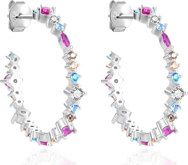 Immagine prodotto Agato - Playful round earrings with colored zircons AGT-E068PC