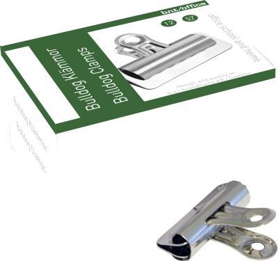 B.N.T. Papirklemme stål bnt 57mm bulldog - (12 pcs.) (12 x)