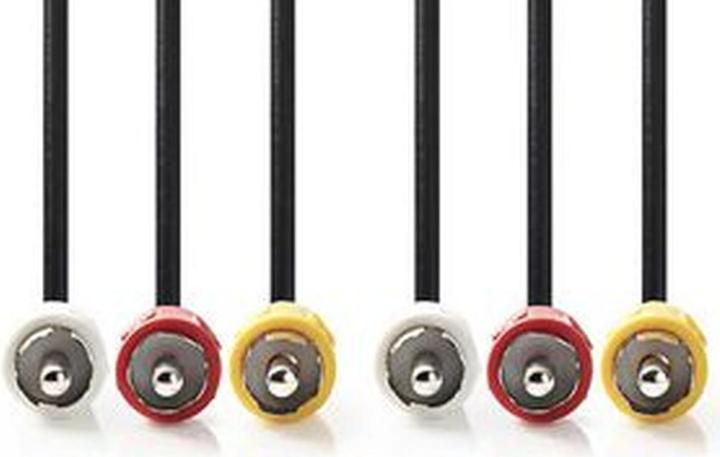 Immagine prodotto Nedis Cavo video composito 3X RCA Plug 3X RCA Plug nichelato 480p 1,50 m PVC rotondo nero (1.50 m)