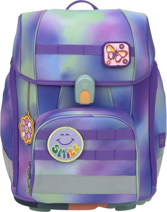 Actual product image Lässig Schulrucksack-Set Boxy, Lila / Grün (21 l)