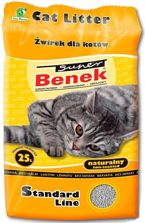 Super Benek Compact Natural 25L Active (Biodegradable, Clumping, Fast absorbing, Neutralizing, 8 kg)