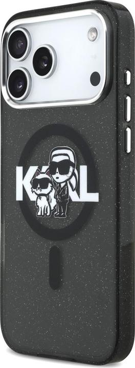 Produktbild Karl Lagerfeld case Magsafe IML glitter case metal camera frame and buttons Karl and Choupette sketc (Kamera Etui)