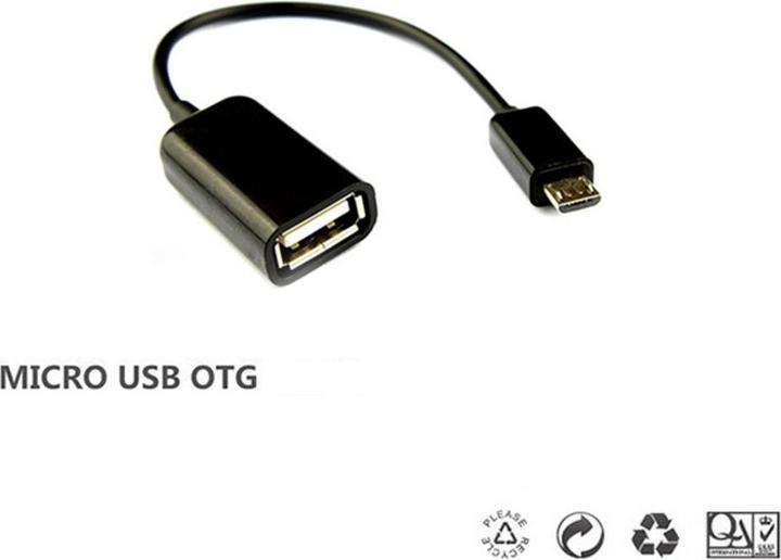 Image du produit JTI Câble USB vers micro-USB - adaptateur OTG intégré - noir (USB-A, Micro USB)