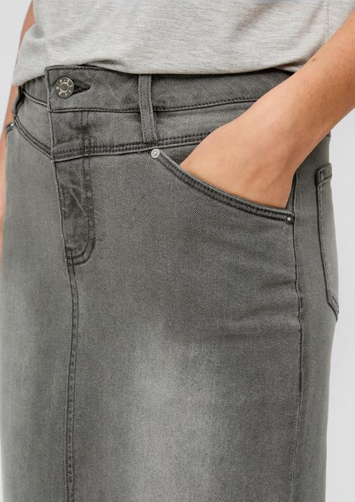 Image du produit S.Oliver Rock Midirock aus Denim mit Schlitz und Sattelbund (34)