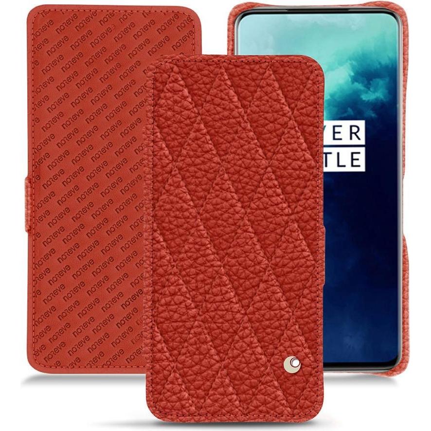 Noreve Lederschutzhülle horizontal (OnePlus 7T Pro), Smartphone Hülle, Orange