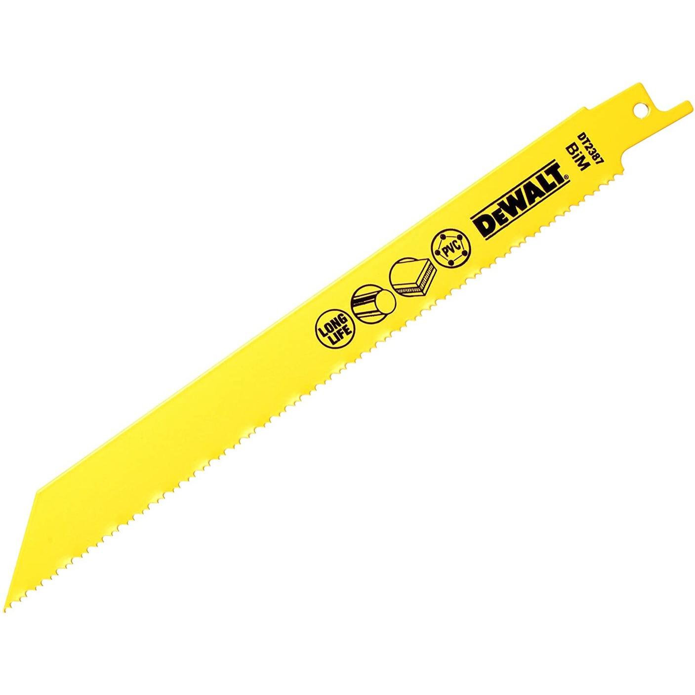 DeWalt, Sägeblatt, BiMetall Universalsäbelsägeblätter / G DT2387 203mm / Zahnteilung: 1.82.5mm