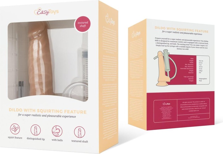 Image du produit Easytoys Dildo éjaculateur avec seringue