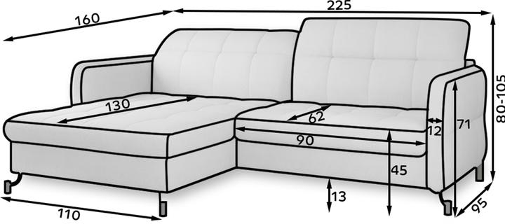 Produktbild ELTAP Lorelle (3-Sitzer, Ecksofa)