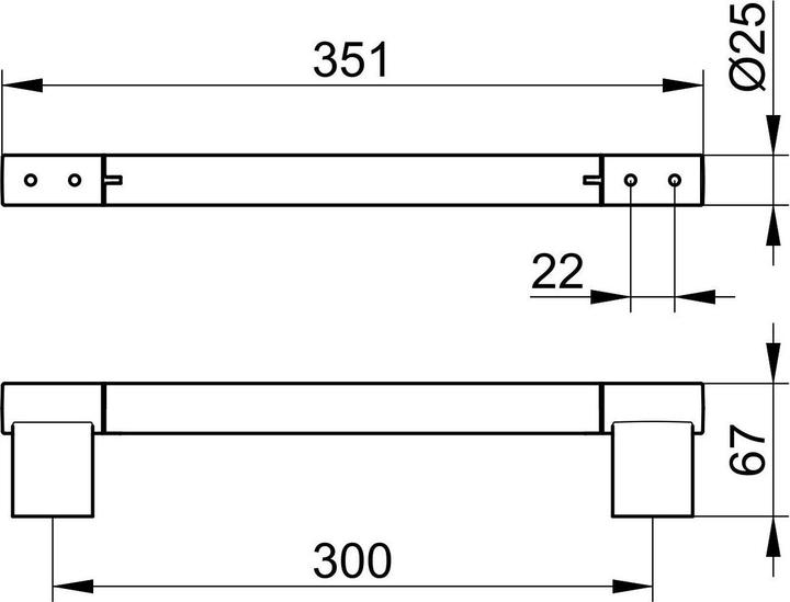 Actual product image Keuco Grab rail Plan 351 mm chrome-plated 14907010000