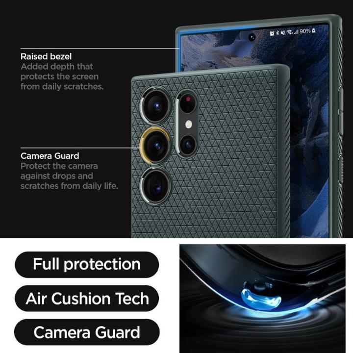 Productafbeelding Spigen Liquid Air hoesje voor S918B Samsung Galaxy S23 Ultra - afgrondgroen (Samsung Galaxy S23 Ultra)