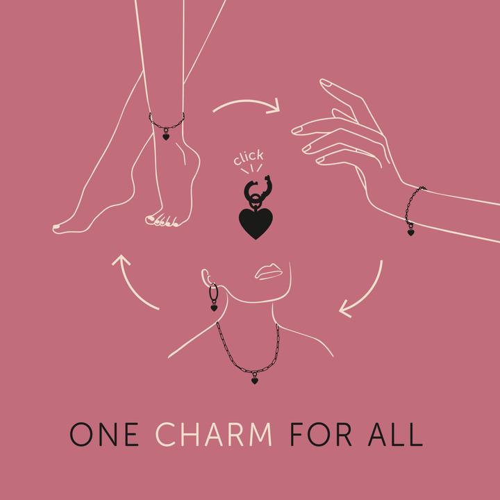 Produktbild Amor Charms für Damen, 925 Sterling Silber, Glas (Silber 925)