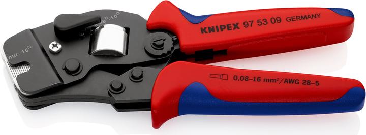 Productafbeelding Knipex Zelfinstellende krimptang voor adereindhulzen met frontale ingang 97 53 09 SB (271 mm)