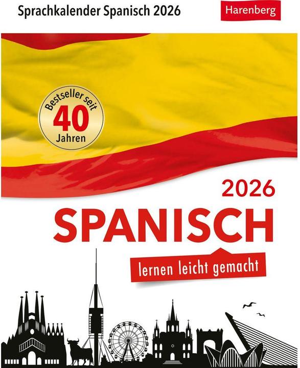 Produktbild Harenberg Spanisch Sprachkalender 2026 - Spanisch lernen leicht gemacht - Tagesabreisskalen (12.5 x 16 cm)