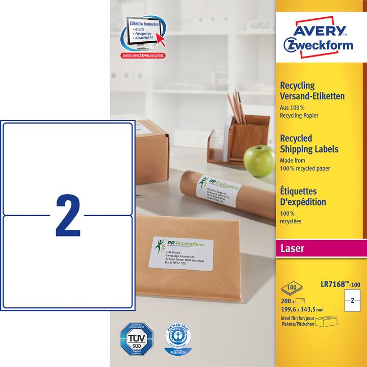 Actual product image Avery Recycling shipping labels