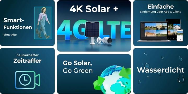 Image du produit Reolink Caméra 4G/LTE GO Ultra avec panneau solaire 2 + SIM (3840 x 2160 pixels)