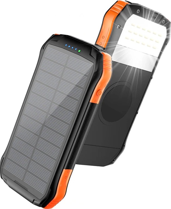 Produktbild Choetech Solar powerbank with inductive charging 10000mAh Qi 5W orange (B659) (10000 mAh, 37800000 W, 10000 Wh)