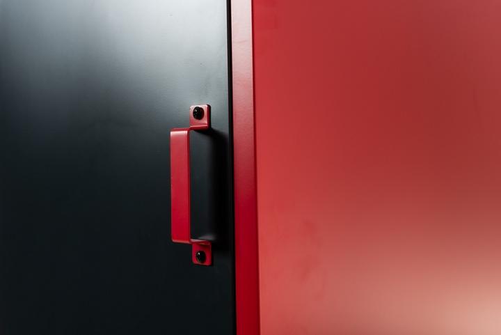 Actual product image Jet-Line Filing cabinet Locker PETROW red-dark grey 1-door metal cabinet