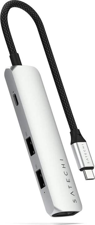 Produktbild Satechi Slim 4 Multiport Hub Silver (USB-C, 4 Ports)