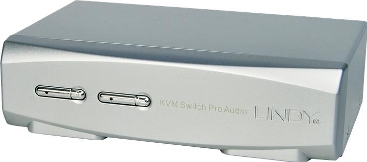 Actual product image Lindy 2 Port DisplayPort 1.2 KVM Switch Pro Audio USB 2.0