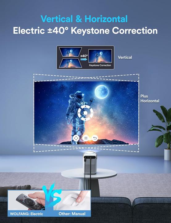 Productafbeelding Wolfang Mini Beamer 4K mit 5G WiFi & Bluetooth (15000 lm)
