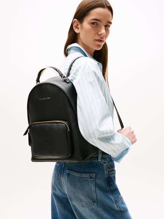 Actual product image Tommy Hilfiger Iconic Timeless Backpack with Top Handle and Adjustable Straps