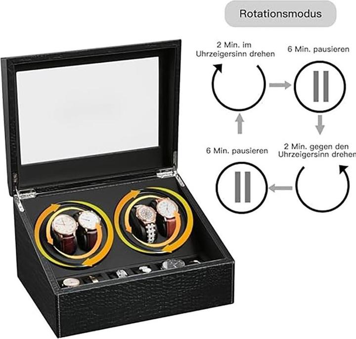 Actual product image Cbx Uhrenbeweger für 4+6 Uhren, Watchwinder Krokodilmuster (10 x)