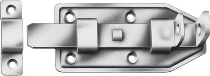 Vormann Door lock bolt length 100 mm width 50 mm steel blue galvanised cranked with strike plate (1 pcs.)