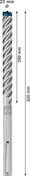 Produktbild Bosch Professional Zubehör EXPERT SDS max-8X Hammerbohrer, 22 x 200 x 320 mm (22 mm)