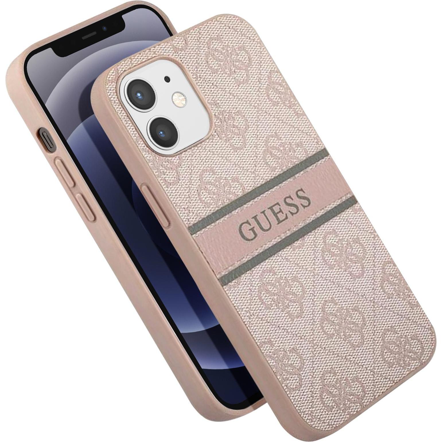 Thumbnail - Guess Hard Cover 4G Printed Stripe (Apple iPhone 12, Realme 12 Pro+), Smartphone Hülle, Rosa
