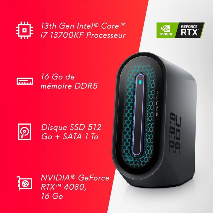 Produktbild Alienware Aurora R15 (512 GB, 16 GB, Intel Core i7-13700KF, GeForce RTX 4080)
