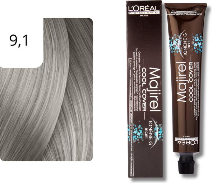 Image du produit L'Oréal Professionnel Coloration pour cheveux Majirel Cool Cover (9.1 Frêne blond très brillant)