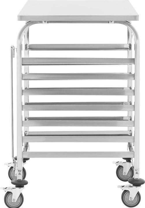 Produktbild Royal Catering Stikkenwagen Bäckerei Backblechwagen Ofenwagen 7 Einschübe + Ablage 80 kg