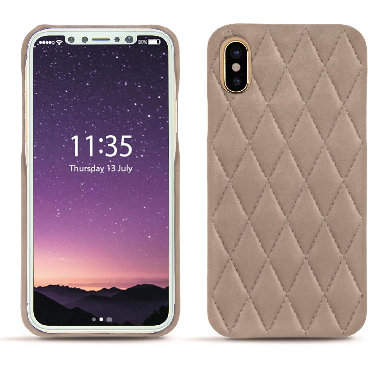 Noreve Lederschutzhülle (Apple iPhone X), Smartphone Hülle, Beige