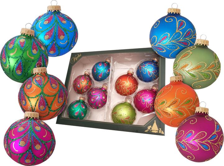 Produktbild Krebs Glas Lauscha Christbaumschmuck Kugelset - 8 Stück - 7cm (8x)