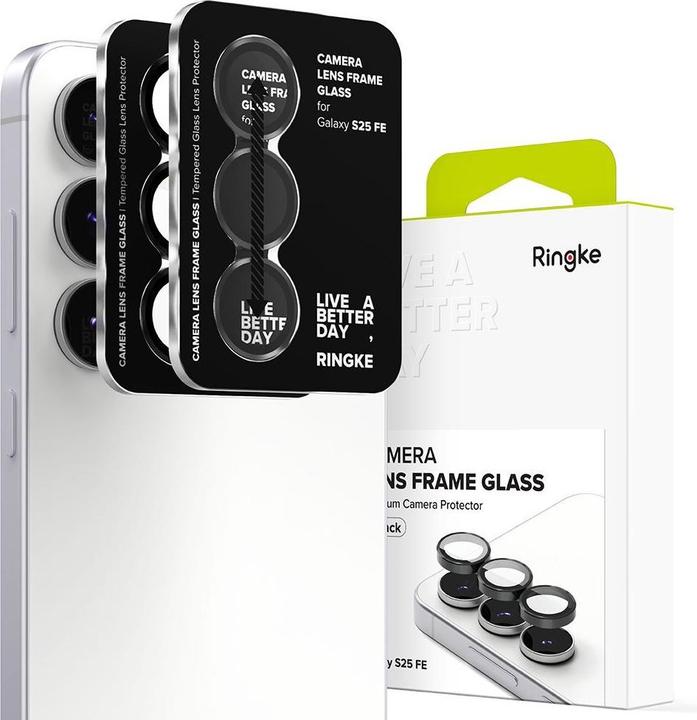 Ringke - Camera Lens Frame Glass (2 pack) - Samsung Galaxy S25 FE - Black (2 pcs., Samsung Galaxy S25 FE)